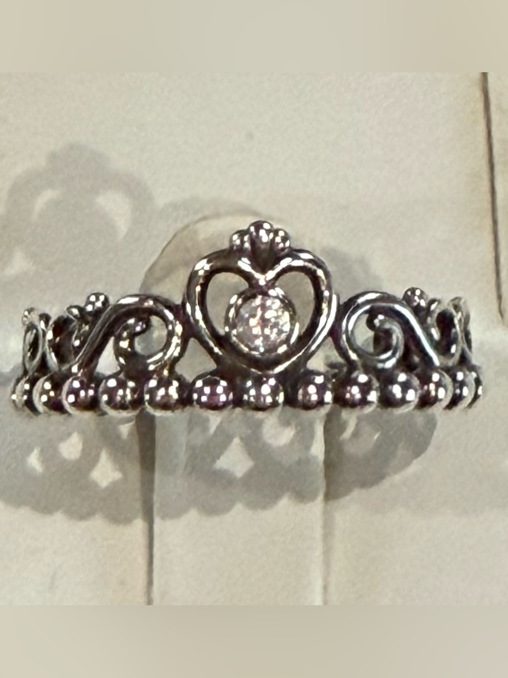 Pandora Princess Tiara Crown Ring size 58